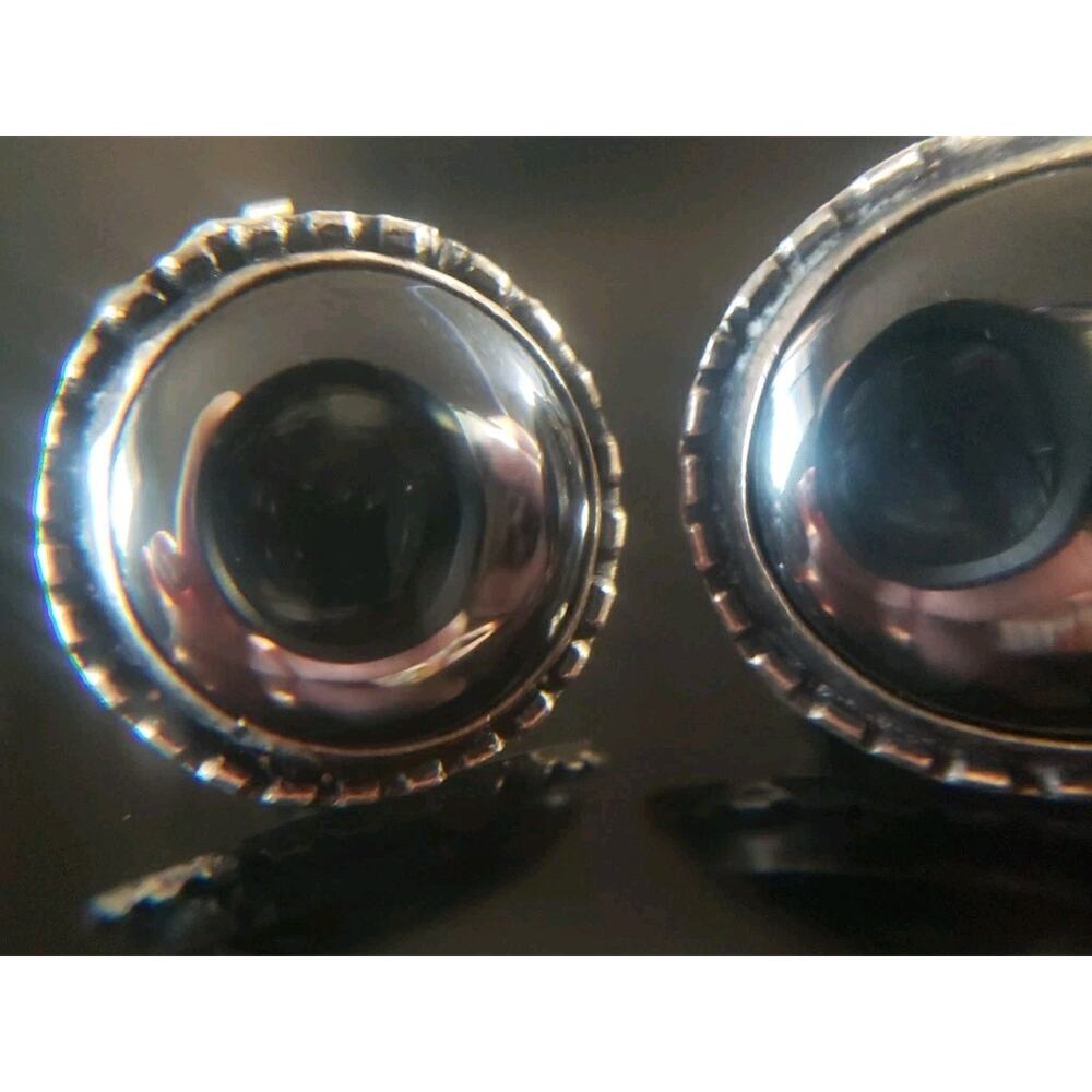 1000 Fine Silver Taxco Pre-eagle 4 Corn Cob F. Pichardo Hematite Concho Clip On
